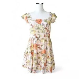 Band Of Gypsies Collection Lottie & Holly Blush Rust Floral Mini Dress S NWT